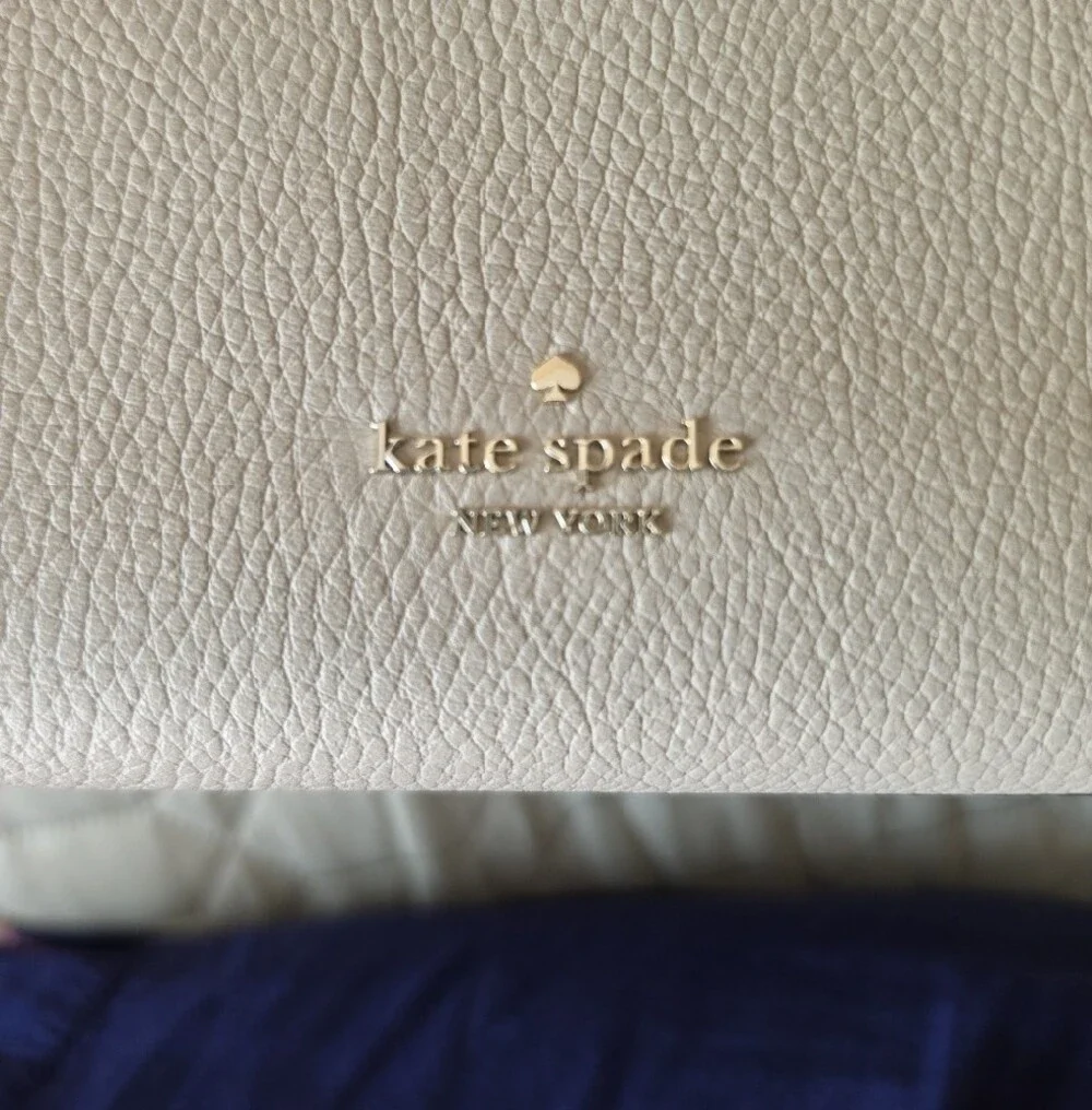 Kate Spade Pebbled Leather Satchel in Light Cream